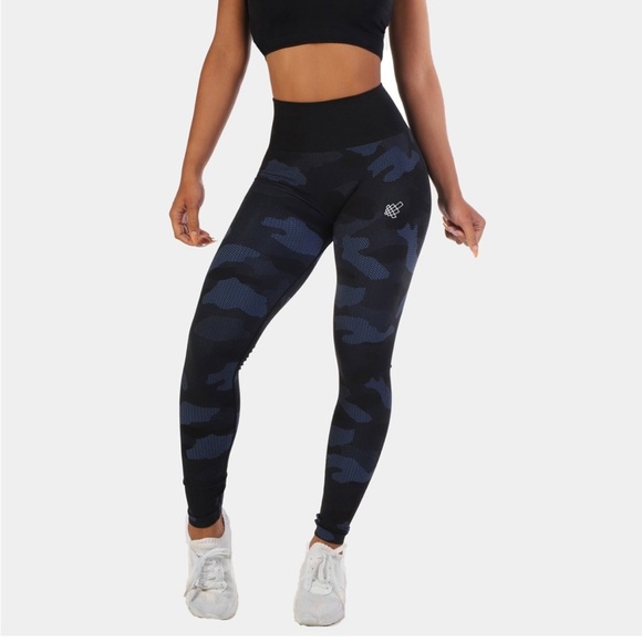 Jed North Navy Blue Top Camo Seamless Leggings - Picture 1 of 4